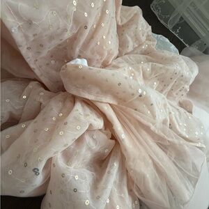 Elegant Pink Sequin crib skirt